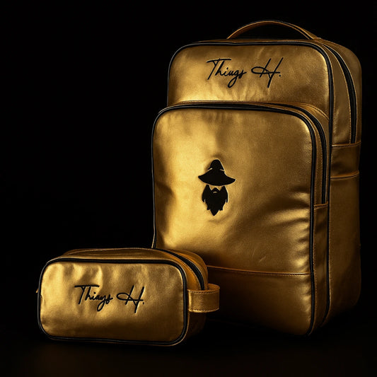 Kit Mochila + Necessaire Douradas Personalizadas | Praticidade, Estilo e Seu Nome – LEGEND