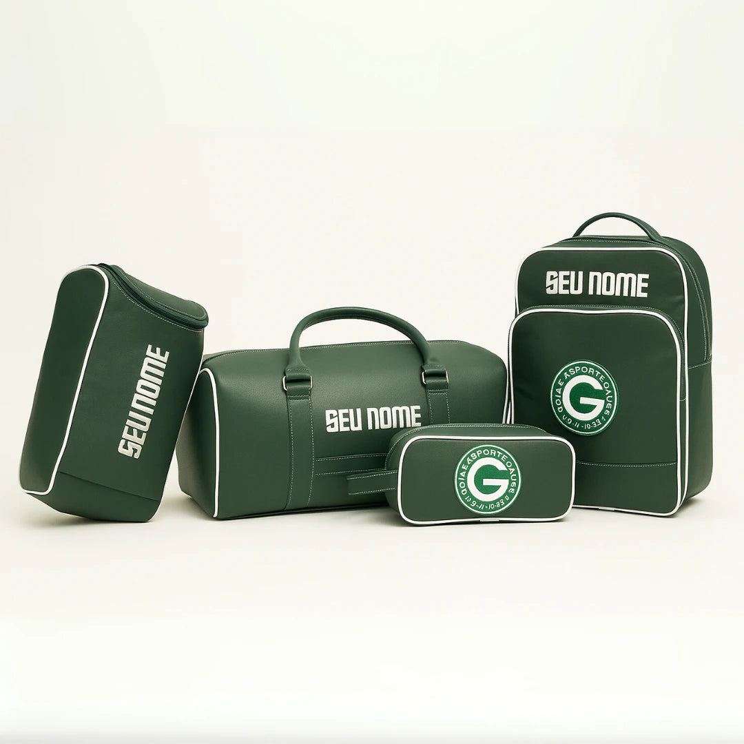 Kit Oficial Goiás E.C. Personalizado | Mochila, Mala, Porta Chuteira e Necessaire – Seu Nome em Destaque